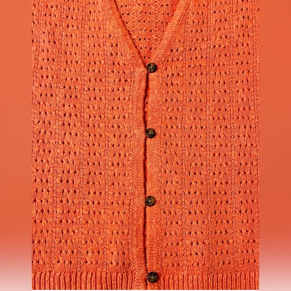 NEW MADEWELL - Open-Stitch Cardigan Sweater in Rust - Picture 7 of 10